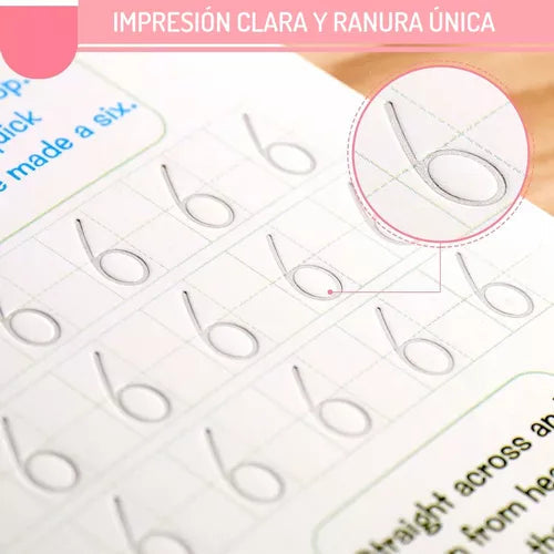 Set Sank Magic® - 4 Cuadernos Mágicos de Caligrafia Montessori | + de regalo Bolígrafo + 10 recargas de tinta