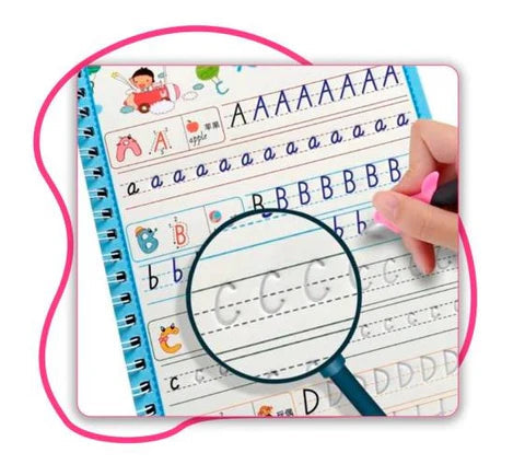 Set Sank Magic® - 4 Cuadernos Mágicos de Caligrafia Montessori | + de regalo Bolígrafo + 10 recargas de tinta