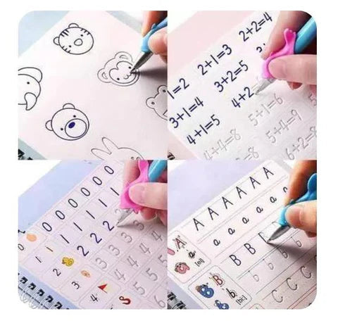 Set Sank Magic® - 4 Cuadernos Mágicos de Caligrafia Montessori | + de regalo Bolígrafo + 10 recargas de tinta