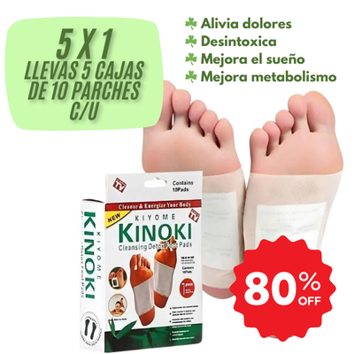 Parches Kinoki® - Alivia dolores y Desintoxica - 5x1 (50 unidades en total)