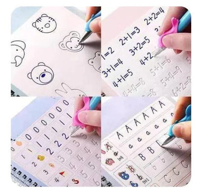 Set Sank Magic® - 4 Cuadernos Mágicos de Caligrafia Montessori | + de regalo Bolígrafo + 10 recargas de tinta